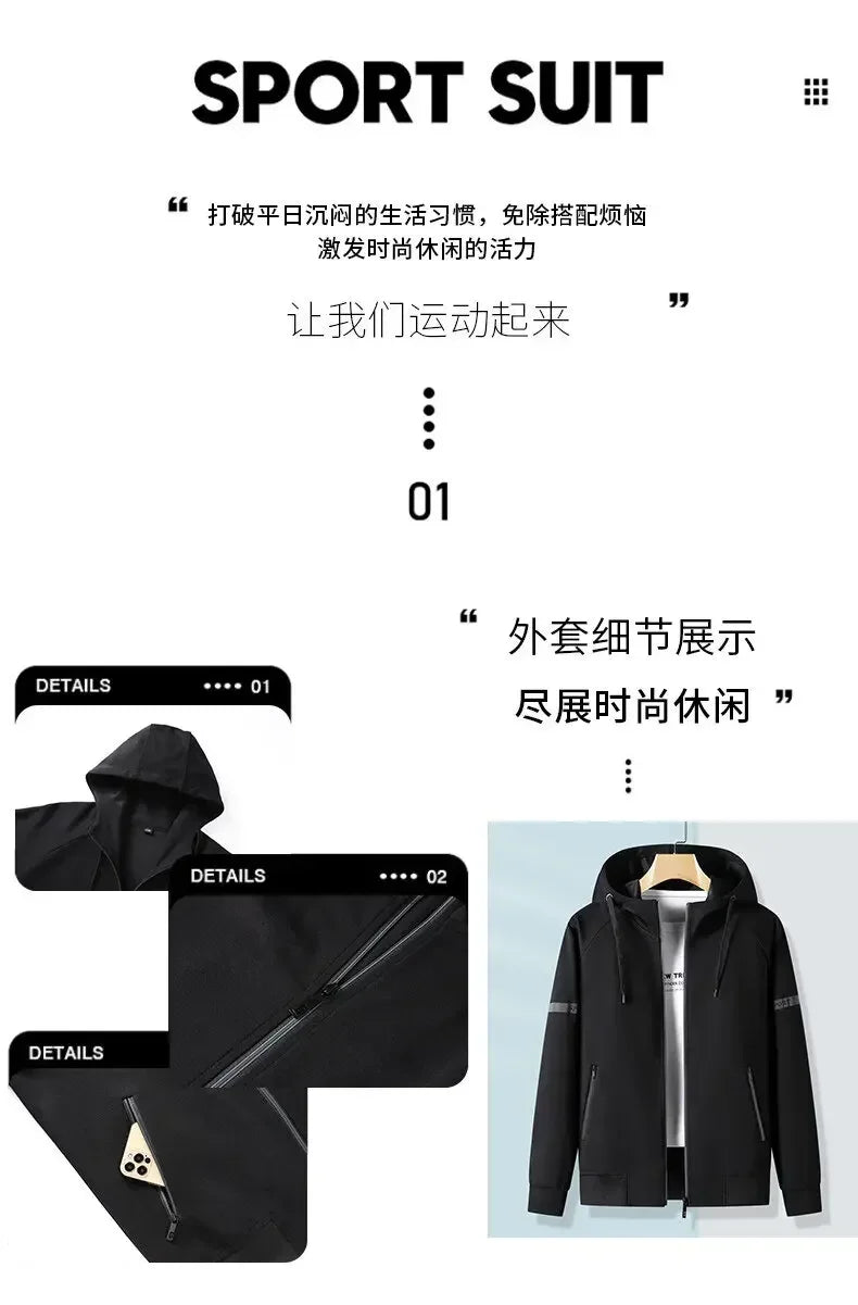 Thicker Fleece Jacket+Pants 2 Pieces Men Winter Tracksuit Sets Black Red Gray Sets Hoodies Casual Hooded Warm Sweatshirts+Pants