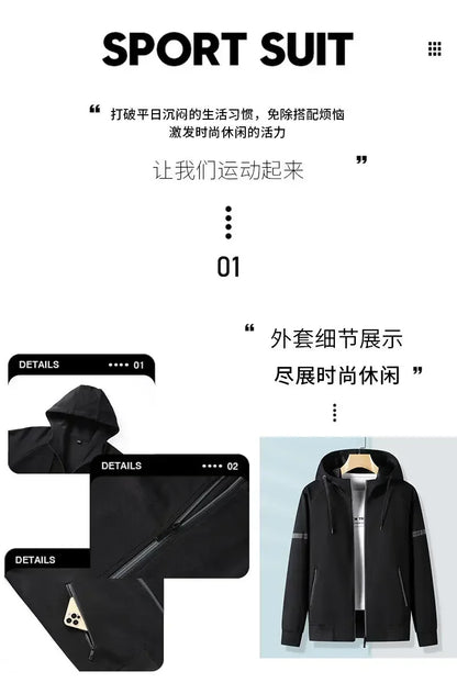 Thicker Fleece Jacket+Pants 2 Pieces Men Winter Tracksuit Sets Black Red Gray Sets Hoodies Casual Hooded Warm Sweatshirts+Pants