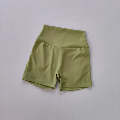 High Waist Peach Hip Seamless Fitness Shorts with Pockets Women's Tight Sports