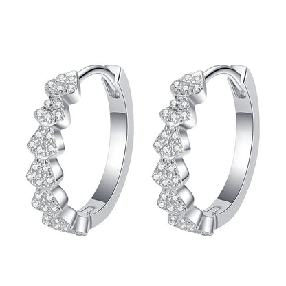 Full Moissanite Hoop Earrings for Women Brilliant cut Bride Wedding Jewelry 100% S925 Sterling Silver Plated 18k Earring