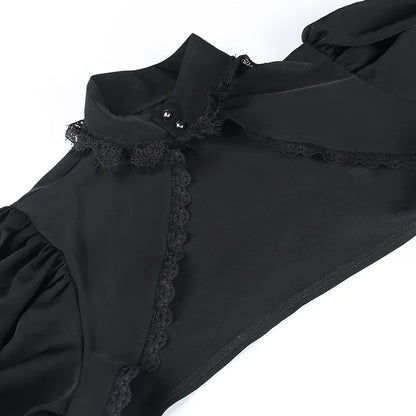 Sleeve Smock High Street Sexy Black Winter Long Sleeve Crop Top Aesthetic Fairy  Blusas Mujer De Moda 2022