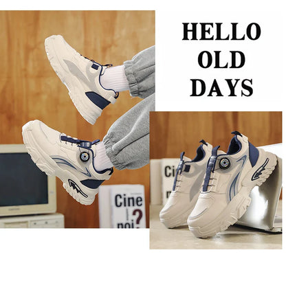 2025 Autumn New Men's Versatile High-Top Trendy Thick-Soled Running Shoes Breathable Casual Trendy Shoes