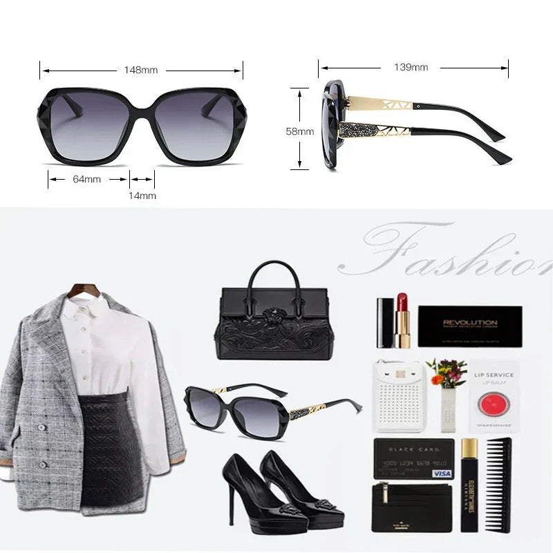 New 2022 big box polarized sunglasses han edition tide female uv web celebrity sunglasses driving round glasses female