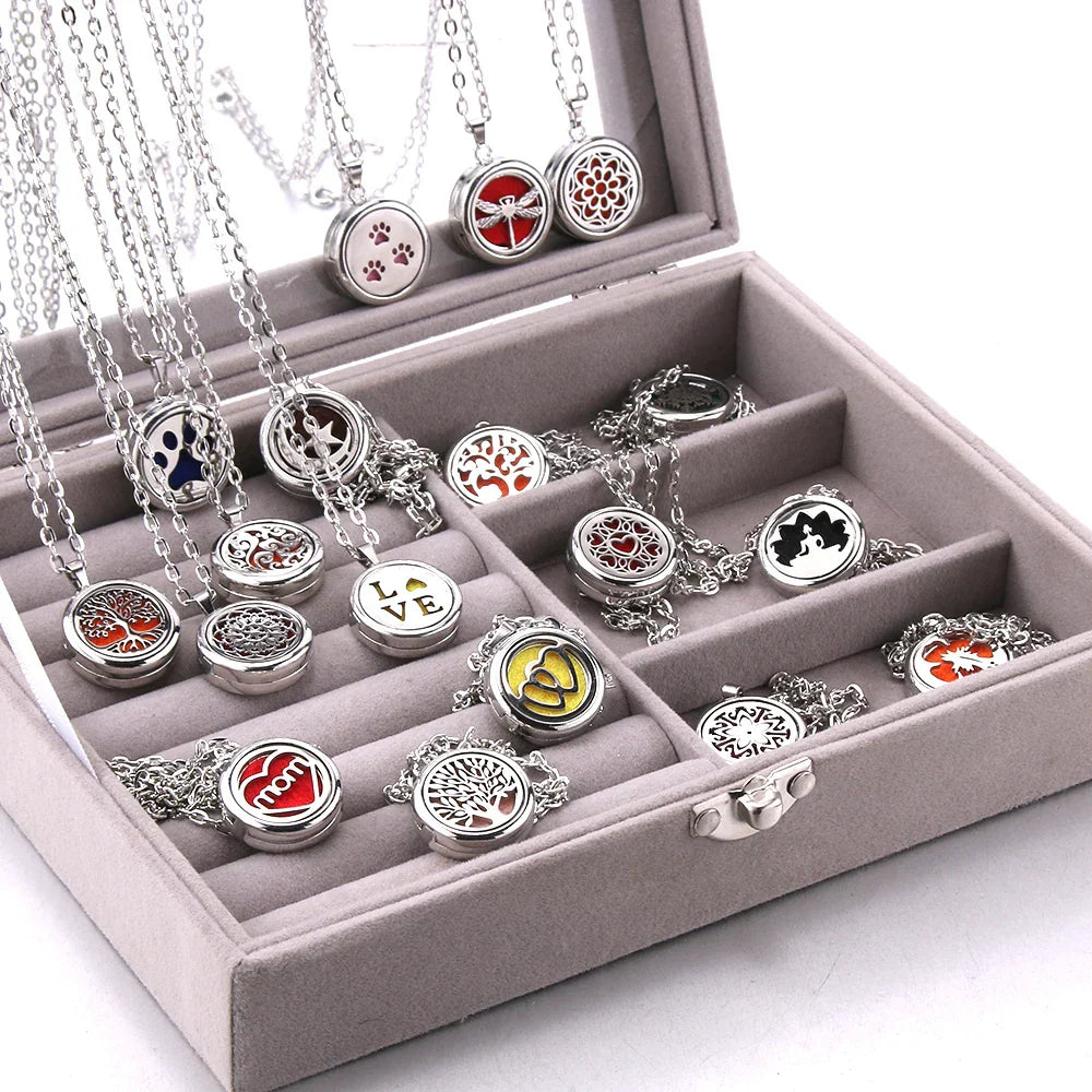 New Tree Of Life Aromatherapy Necklace Stainless Steel Essential Oil Diffuser Amulet Perfume Locket Pendant Women Jewelry Gift