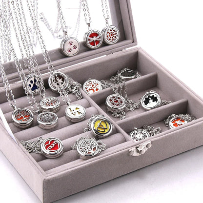 New Tree Of Life Aromatherapy Necklace Stainless Steel Essential Oil Diffuser Amulet Perfume Locket Pendant Women Jewelry Gift