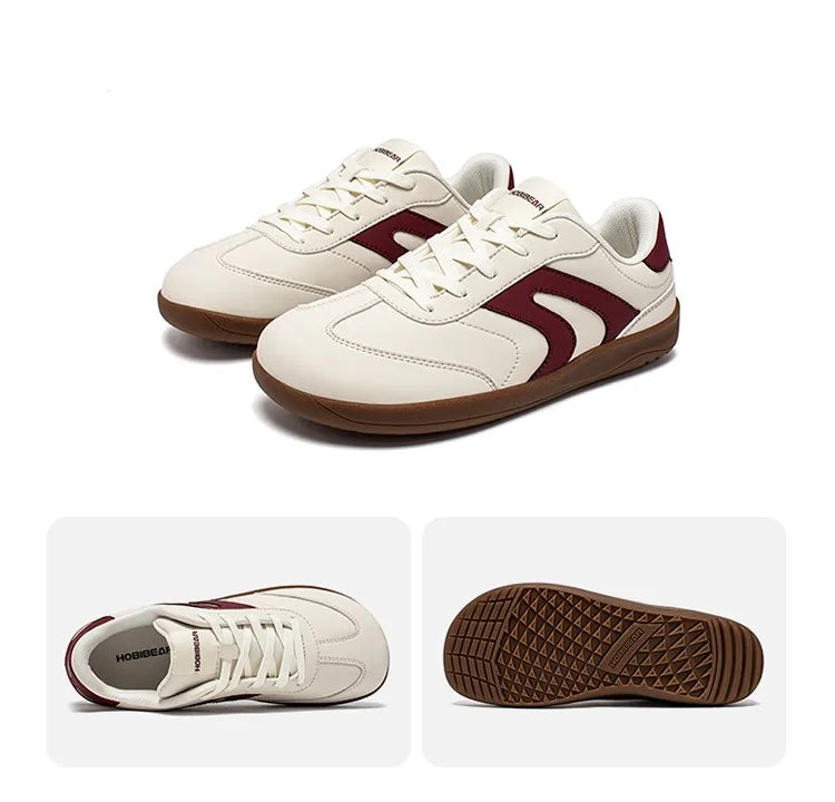 Wide Toe Shoes Unisex Artificial Leather Barefoot Sneakers Casual Retro Zero Drop Shoes for Women Men