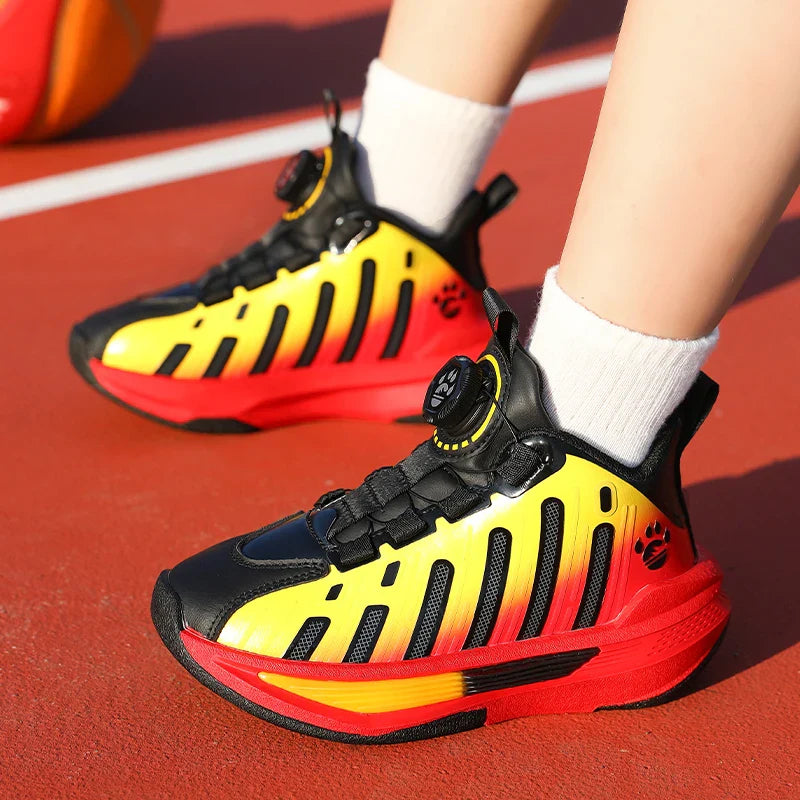 Children‘s Basketball Shoes Non-slip Breathable Basketball Training Sneakers Lace-up Boys Girls Sports Shoes Kids Athletic Shoes
