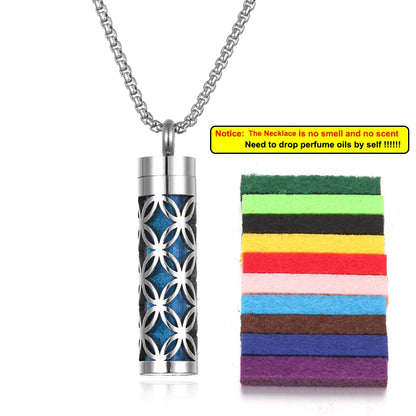 Long Strip Stainless Steel Aromatherapy Necklace Perfume Diffuser Essential Oil Diffuser Pendant Necklace Jewelry Accessories
