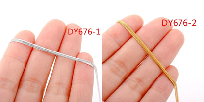 5Pcs/Lot Stainless Steel Bead Rope Link/Cuban/Paperclip Links Snake Chain Necklace Diy Women Jewelry 18K Gold Color Neck Chains