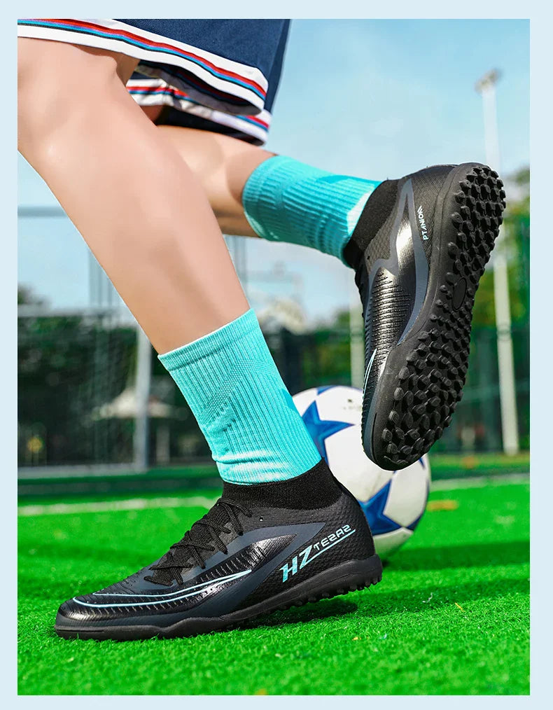 New Men Soccer Shoes Sport Outdoor Football Boots Training Boys Breathable Cleats Adult Long Spikes Non Slip Match Comfortable