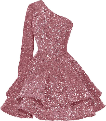 Sequin Short Homecoming Dress for Teens Sparkly Prom Dress Sweet 14 16 Birthday Photo Shoot Gowns Mini Dress Graduation Dress