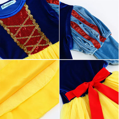 Halloween Girl Snow White Costume Party Dresses For Girls Cartoon Role Playing Outfits Kids Christmas Theme Fantasy Tulle Gown