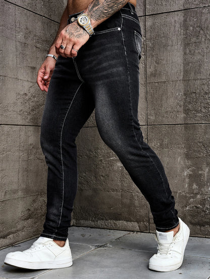 Men's Tight-Fitting Stretch Denim Pants