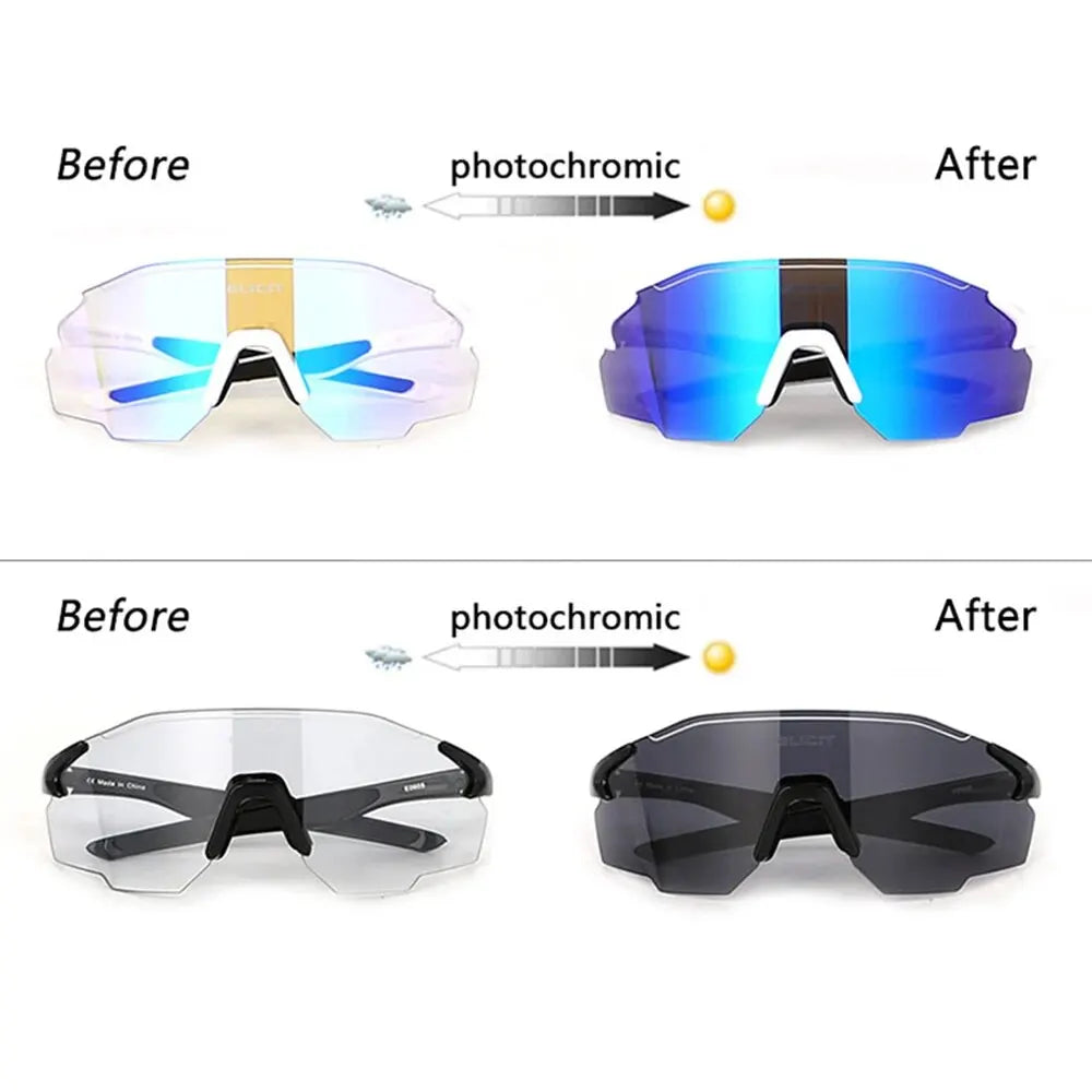 Photochromic Polarized Cycling Glasses Men Women Bike Glasses UV400 Eyewear Sunglasses HikingMTB Road Bicycle Goggles