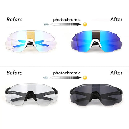 Photochromic Polarized Cycling Glasses Men Women Bike Glasses UV400 Eyewear Sunglasses HikingMTB Road Bicycle Goggles