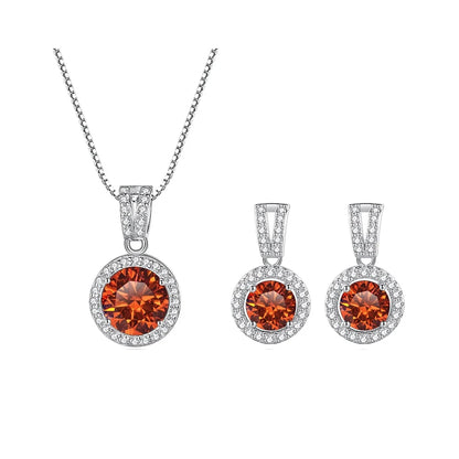 2ct total Moissanite Jewelry Set Sterling Silver 925 Necklace Earrings Fine Jewerly Wedding Set Pass Dismond Tester