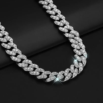 8mm Cuban Link Chain Full Moissanite Diamond Bracelets for Women Men 925 Sterling Silver Hip Hop Punk Iced Out Tennis Bracelet