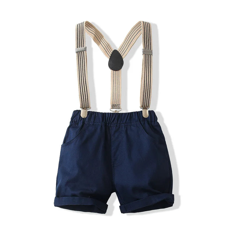 Kids Boys Formal Birthday Outfit Suit Toddler Gentleman Wedding White Shirt 1-7 Years Baby Pants Boys Ceremony Outfits