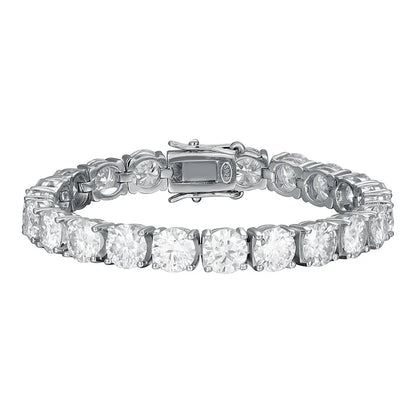 Each 6.5/8mm Full Moissanite Tennis Bracelets for Women Men Hip Hop Original Full Diamond 925 Sterling Silver Chain GRA