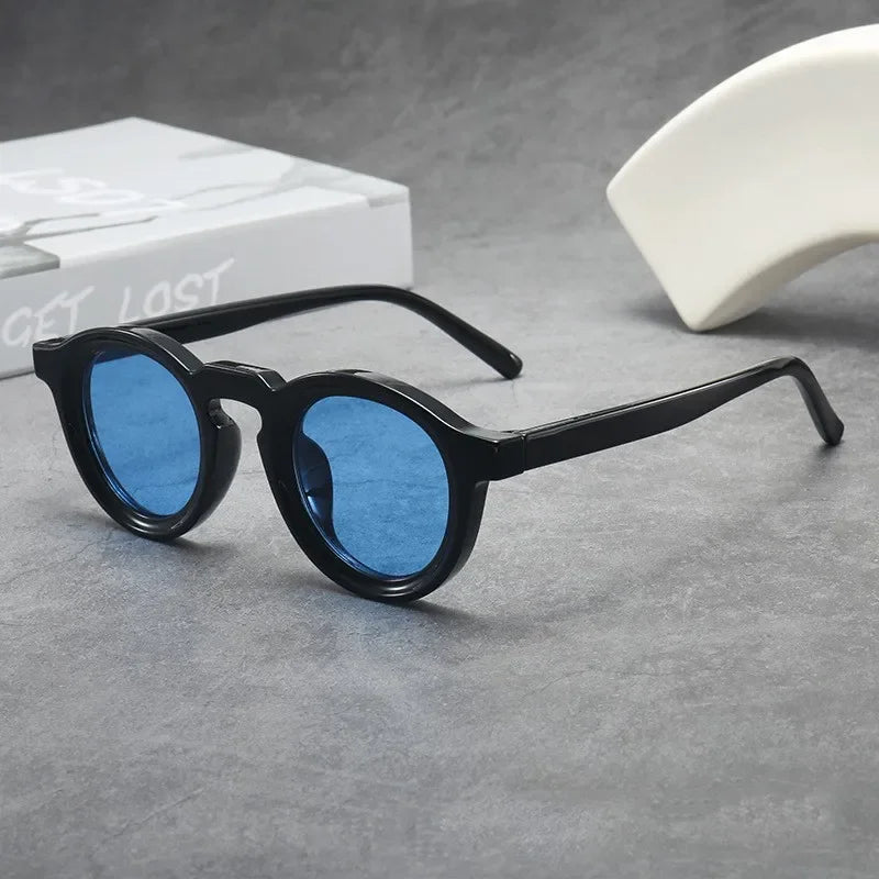 New Retro Round Small Frame Sunglasses Personalized High-end Men's and Women's Glasses Fashion Trend UV Resistant Sunglasses