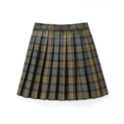 Summer Women High Waist Pleated Plaid Skirts Mini Tennis Skirt Harajuku JK Japanese School Uniform Short A-Line Mini Skirt Girl