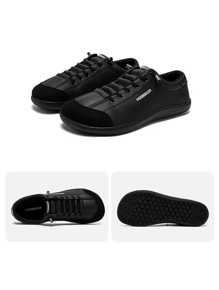 Barefoot Shoes Unisex Wide Toe Artificial Leather Sneakers Zero Drop Slip On Outdoor Lightweight Comfortable Shoes