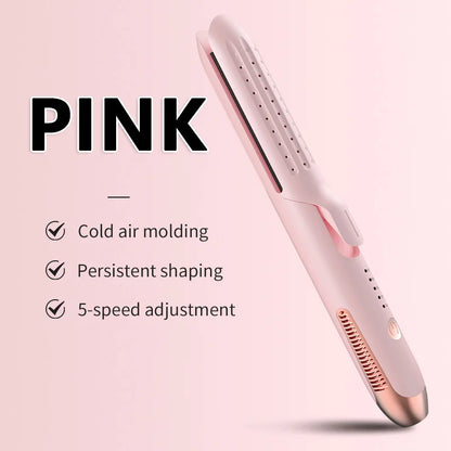 Professional 2-in-1 Hair Styler Curling Wand Straightener Negative lon Ceramic Plates Adjustable Temperature Salon Home