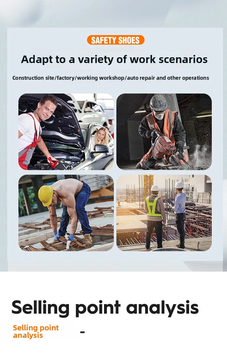 Men's Anti-Static Wear-Resistant Labor Protection Shoes Safety Smashing Protection Work Shoes for Factory Use