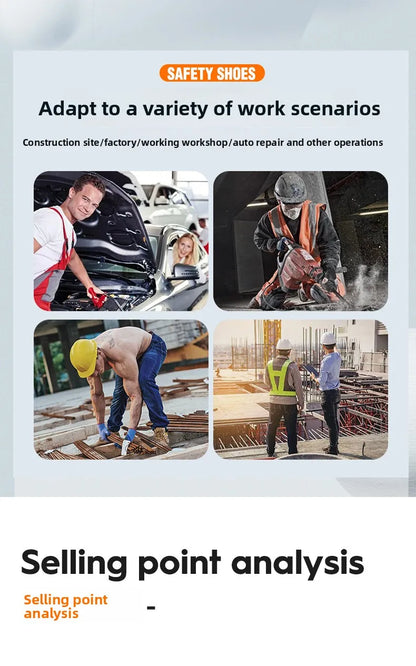 Men's Anti-Static Wear-Resistant Labor Protection Shoes Safety Smashing Protection Work Shoes for Factory Use