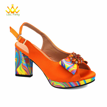 Coffee Color INS Hot Sale New Arrivals 2024 Italian Design Shoes Matching Bag Set Super High Heels Pumps for Garden Party