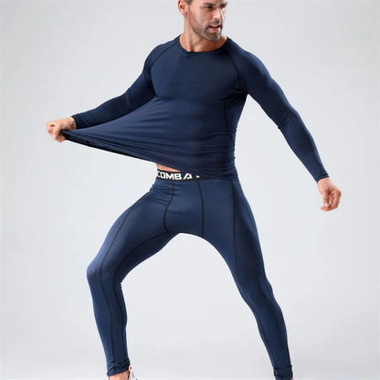 Men Running Set Gym Jogging Thermo underwear xxxxl Second skin Compression Fitness MMA rashgard Male Quick dry Track suit