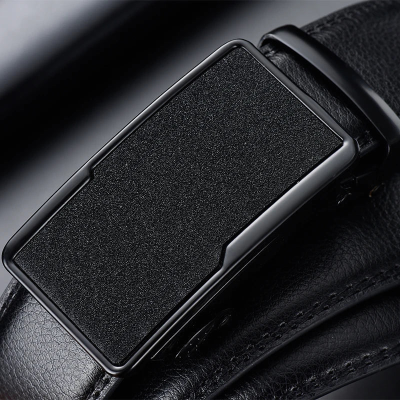 2023 New  cow genuine leather men's belt cowhide strap for male automatic buckle belts for men black buckle belts