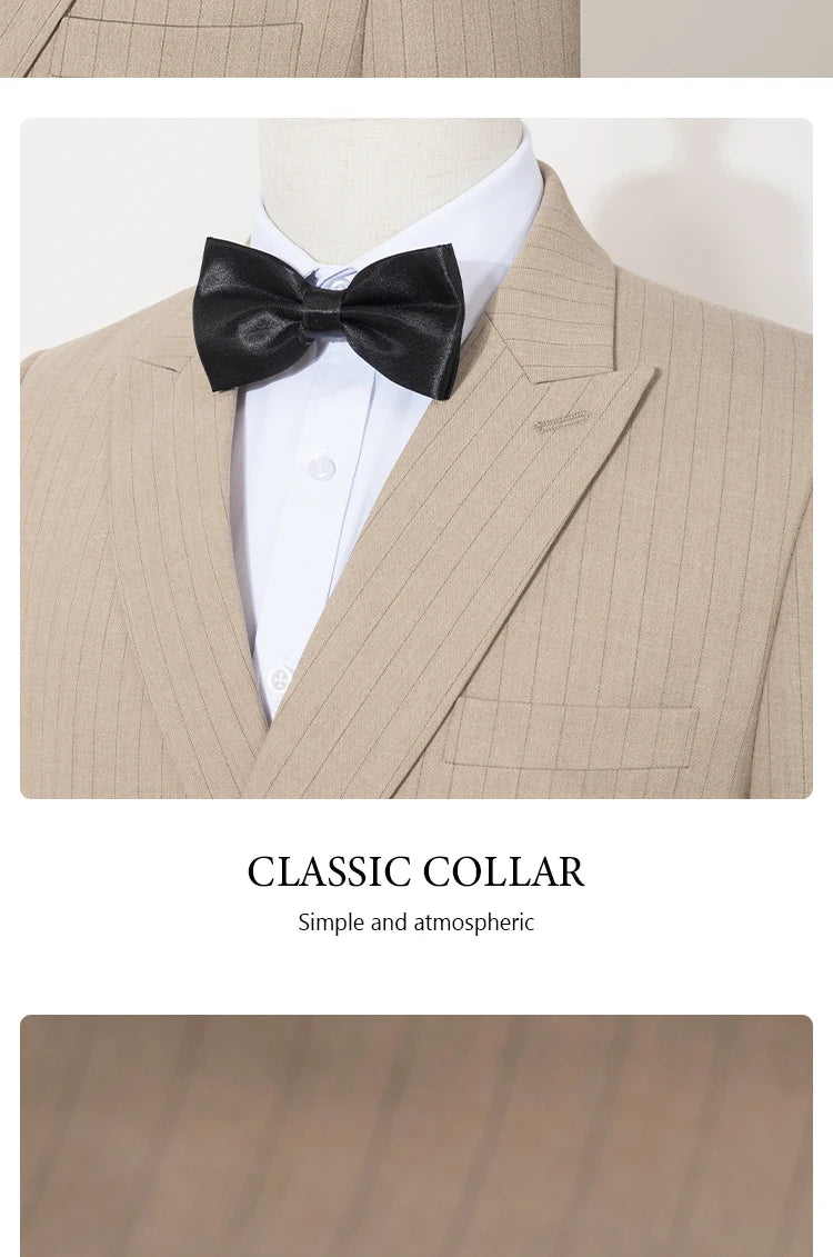 High quality striped suits for men slim fitting luxury man clothing elegant mens suit Wedding trends costumes
