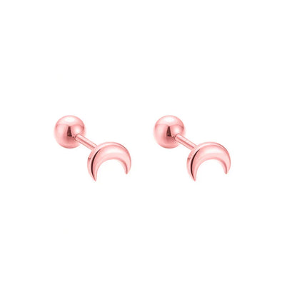 925 Sterling Silver Fashion Simple Golden Flower Beads Small Stud Earrings for Women Teen Piercing Jewelry Accessories