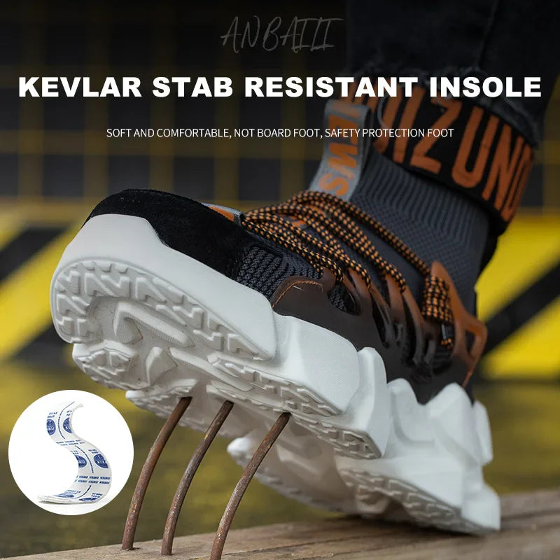 Women's Safety Work Shoes Anti-Crushing Plastic Head Anti-Puncture Kevlar Breathable Summer Office Fashion Footwear