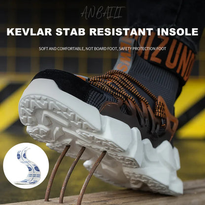 Women's Safety Work Shoes Anti-Crushing Plastic Head Anti-Puncture Kevlar Breathable Summer Office Fashion Footwear
