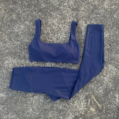 Solid Color Soft Gym Yoga Set Legging Soft Hollow Out Sport Bra Tracksuit Women Gym Suit Comprehensive Training Jogging Athletic