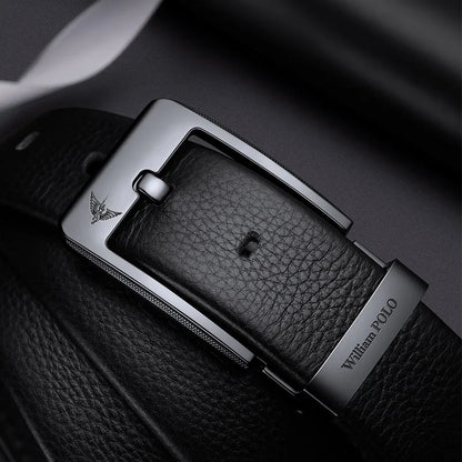 Men's leather casual belt, fashionable needle buckle business belt, personalized denim belt