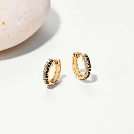Black and White Moissanite Diamond Earrings  S925 Sterling Silver Gold Plated For Women Birthday Gifts Fine Jewelry New