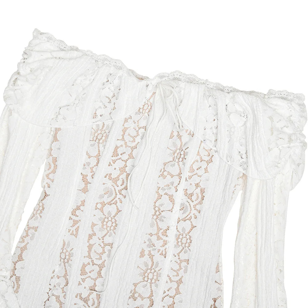 White Evening Dresses for Events Red Long Sleeve Lace Elegant Party Dresses 2025 Women Luxury Wedding Prom Dress Gown
