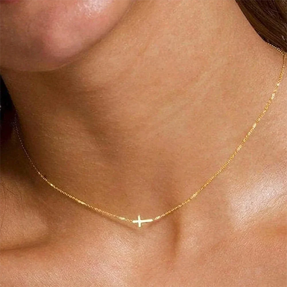 Stainless Steel Delicate Vintage Cross Pendant Necklace Simple Fashion Faith For Women Jewelry Daily Commuter With