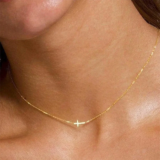 Stainless Steel Delicate Vintage Cross Pendant Necklace Simple Fashion Faith For Women Jewelry Daily Commuter With