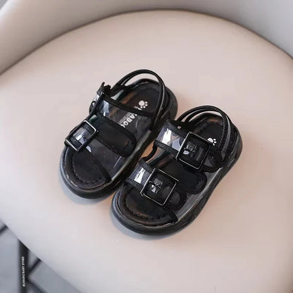Clear Upper Children Sports Shoes Flat Sandals 2026 Summer Canvas Baby Boy Sandals Breathable Toddler Girls Shoes Kids I04224