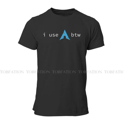Use Arch Btw Man's TShirt Linux Operating System Tux Penguin Crewneck Tops 100% Cotton T Shirt Humor High Quality Birthday Gifts