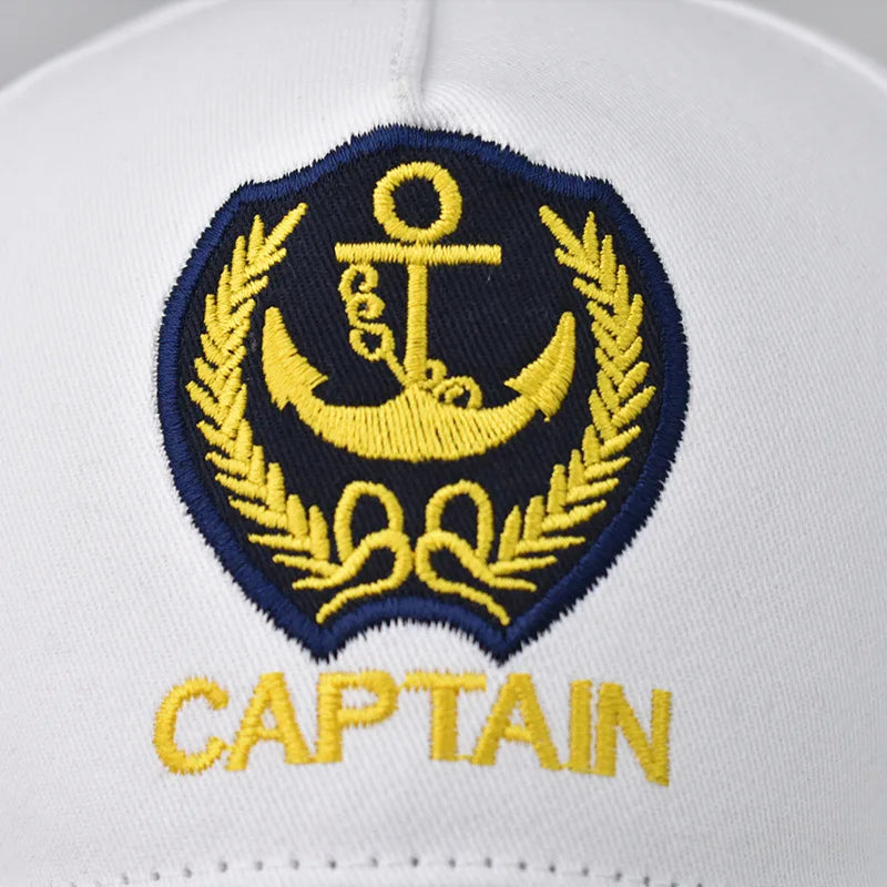 Men Women Baseball Caps Nautical Marine Sailor Navy Captain Hats Adjustable Cotton Hat for Party Performance Costume Cosplay Y2K