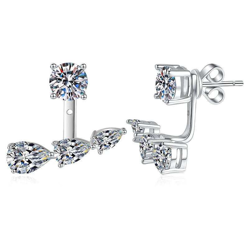 5mm Moissanite Earrings 100% 925 Sterling Silver adjustable Earrings For Women Party Fine Jewelry wholesale