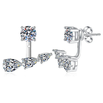 5mm Moissanite Earrings 100% 925 Sterling Silver adjustable Earrings For Women Party Fine Jewelry wholesale