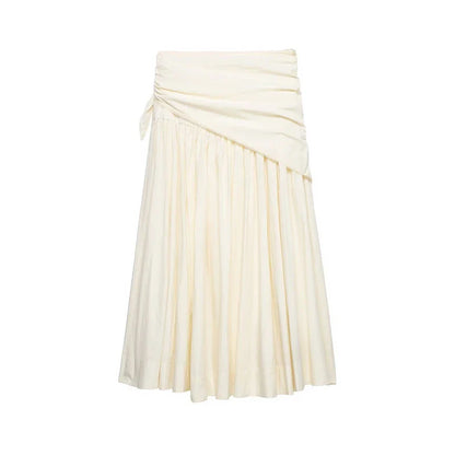 New Women's Hot Girl Style High-Waist A-Line Lace Scarf Decorated Mid-Length Dress 2026 Spring New Arrival