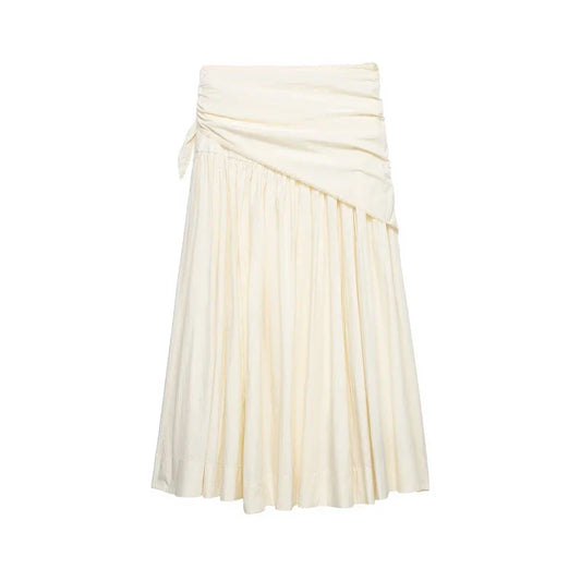 New Women's Hot Girl Style High-Waist A-Line Lace Scarf Decorated Mid-Length Dress 2026 Spring New Arrival