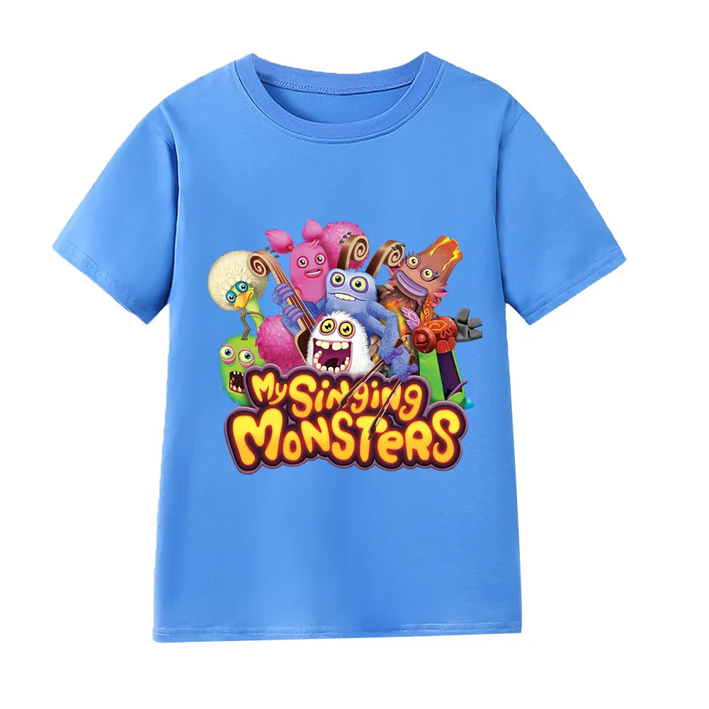 Summer Kids Cartoon Print Sport Clothing Suit Monsters Boys Casual Outfits Children Breathable T Shirt Pocket Shorts 2 Piece Set